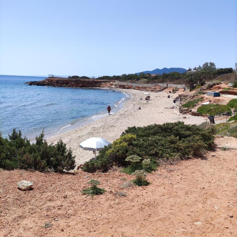 Sunny Apartment 15 Min From Airport And Sea Artemida  Luaran gambar